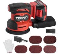 Ponceuse Orbitale TEENO 125 MM 20V, Ponceuse éLectrique sans fil, 13 000 Spm, Avec 25 Papiers De Verre, Collecteur De PoussièRe