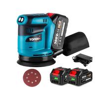 Ponceuse orbitale - YOFIDRA - Yofidra - 125 mm (5 pouces) - 3 vitesses - 2x1,5 Ah sans fil