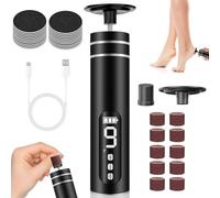 Ponceuse Pieds Électrique Dermaglide 2-en-1 - Lima Electrica Pies Durezas Rechargeable avec 20 Disques & 10 Anneaux, Exfoliante Pieds, Pedicura, Quita Durezas