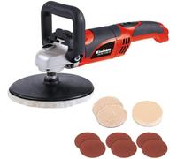 Einhell Polisseuse d'angle CC-PO 1100/1 E 1100 W Plateau 180mm Coffret mousse, 2 bonnets, 6 abrasifs