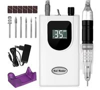 Ponceuse Pour Ongles 35000 RPM, AZ GOGO Lime a Ongle Electrique Professionnelle, Kit Manucure Pedicure Electrique Ongles Gel Avec 6 Embouts Ponçage, Portable & Rechargeable, pour Salon Maison