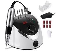 Ponceuse Pour Ongles électrique Limes a Ongles Ponceuse 35000RPM Fraises à ongles Kit de Manucure Pédicure pour gel ou acrylique avec Pédale et 6 Embouts et Affichage LED pour Domicile et Salon