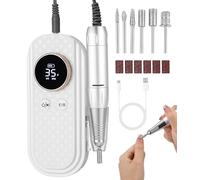 Ponceuse pour Ongles Portable Professionnelle 35000 RPM,Lime à Ongles Electrique Rechargeable pour Enlever et Polir le Gel Acrylique Ongles,Ongles Kit de Salo,Nail Drill,limes a ongles electrique
