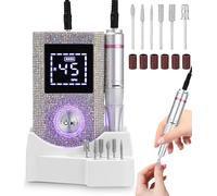 Ponceuse pour Ongles Portable Professionnelle 45000 RPM,Lime à Ongles Electrique Rechargeable pour Enlever et Polir le Gel Acrylique Ongles,Ongles Kit de Salo,Nail Drill,limes a ongles electrique