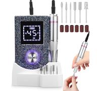 Ponceuse pour Ongles Portable Professionnelle 45000 RPM,Lime à Ongles Electrique Rechargeable pour Enlever et Polir le Gel Acrylique Ongles,Ongles Kit de Salo,Nail Drill, ongles electrique noir