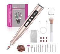 Ponceuse pour Ongles Professionnel 12-en-1 - Lime à Ongle Électrique Sans Fil (35 000 tr/min, 5 Vitesses) | Kit Manucure Pédicure avec Fraises | Soin Pieds Électrique| Nail Drill| Machine Ongle