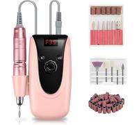 Ponceuse Pour Ongles Professionnel 35000 Tours, Rechargeable Lime A Ongle Electrique Puissante Silenceuse Avec 6 Embouts Et Affichage De Lcd, Portable Kit De Manucure Pedicure Salon Et Maison