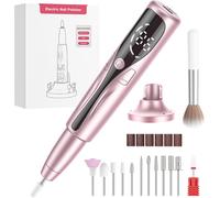 Ponceuse Pour Ongles Professionnel Avec Station Multifonction, Lime A Ongle Electrique Sans Fil ¿ Pour Gel/Acrylique, 12 En 1 Kit De Manucure Pédicure Portable Rechargeable, Or Rose