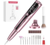 Ponceuse Pour Ongles Professionnel Avec Station Multifonction, Lime A Ongle Electrique Sans Fil ¿ Pour Gel/Acrylique, 12 En 1 Kit De Manucure Pédicure Portable Rechargeable, Or Rose