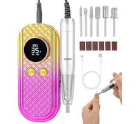 Ponceuse pour Ongles, Professionnel Electrique Rechargeable 35000 Tours avec 6 Embouts et Affichage de LCD Puissante Silenceuse pour Manucure Pédicure,Nail Drill,limes a ongles electrique