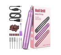 Ponceuse pour Ongles Professionnel, Lime a Ongle Electrique Silencieuse, Ponceuse Manucure Machine 20000RPM Portable Kit de Manucure Pédicure pour Les en Acrylique et en Gel