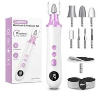 Ponceuse pour Ongles Professionnel, Limes a Ongles electrique Sans Fil avec 8 Embouts Ponçage, LED écran Numérique, 35000RPM, Kit de Manucure Pedicure Portable Rechargeable Salon Maison