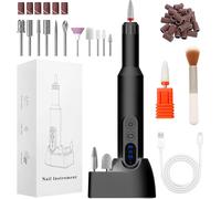 Ponceuse Pour Ongles, Professionnelle 18000 Tr/Min, 12 En 1 Lime A Ongle Electrique Sans Fil Avec Led Écran Numérique, Perceuse À Ongles À Vitesse Réglable, Manucure Et Pedicure