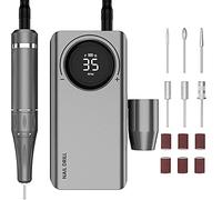 Ponceuse pour Ongles Professionnelle, Layhou 35000 RPM Ponceuse Ongle Portable Rechargeable Avec Affichage LED et 6 Embouts Ponçage pour Pédicure Manucure, Puissante, Silencieuse pour Salon/Maison