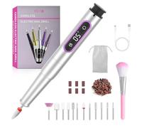 Ponceuse pour Ongles Sans Fil - 25000RPM 13-en-1 Lime a Ongle Electrique avec 5 Vitesses Réglables et écran LCD, 600mah rechargeable Kit Manucure Pédicure pour Ongles en Gel & Acryliques