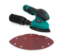 VONROC Ponceuse 12V - Compacte & Ergonomique - Delta pour Coins & Détails - Incl. Batterie 2.0Ah, USB-C, Sac à Poussière & Abrasifs - Ponçage Bois, Peinture, Meubles
