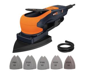 Ponceuse Triangulaire MAXXT avec Moteur Brushless 350W, Orbite de 3mm, 4000-10000RPM, Surface de Ponçage 100 * 152 * 152mm - Parfaite pour les Espaces Étroits