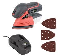 Ponceuse triangulaire sans fil 18V Easy Full - avec batterie et chargeur - Bac collecteur de poussières - 3 feuilles abrasives
