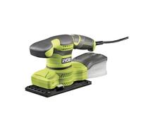 RYOBI Ponceuse vibrante 1/3 feuille 200 W - Ponçage de finition, retrait de peinture et préparation des surfaces - Livrée avec 20 abrasifs
