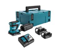Ponceuse vibrante 18v 112x102 mm-MAKITA - Avec 2 batteries 18V 5,0Ah - chargeur - MAKPAC - DBO480RTJ