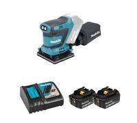Ponceuse vibrante 18V DBO480Z + 2 batteries BL1850B 18V 5 Ah + chargeur rapide DC18RC MAKITA