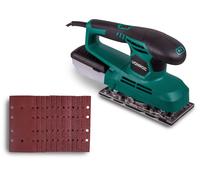 Ponceuse vibrante 240W | 12 feuilles abrasives et boîtier de récupération de poussière incl.
