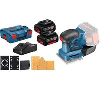 Ponceuse vibrante sans fil Bosch GSS 18V-10 / 2x 4,0 Ah batterie + chargeur y compris kit d'accessoires dans L-Boxx