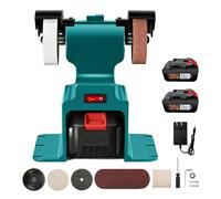 Ponceuses à Bande, Mini Meuleuse Sans Fil avec Batterie de 2400 mAh Affûteuse de Couteaux Électrique Polisseuse etite Meuleuse D'établi avec Papier de Verre Meule pour Bois MéTal