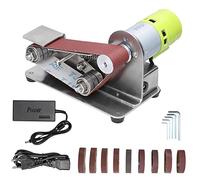 Ponceuses À Bande, Ponceuse A Bois Affûteur De Couteaux À Angle Fixe À 15 Degrés 7 Niveaux Polisseuse Réglable, 100W Machine De Polissage Avec 10Pcs Bandes De Ponçage Électrique,Motor 895