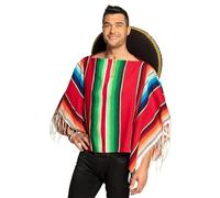 Boland Poncho mexicain 95480 120 cm Couleurs vives Multicolore G Adulte