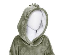 Atmosphera Sweat plaid à capuche Dino – Vert – Enfant – G