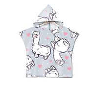 Poncho à Capuche Enfants, Chickw1 Alpaga Microfibre Serviette avec Capuche Cartoon Peignoir De Séchage Rapide Robe de bain Plage Poncho de Natation pour Garçons et Filles (gris,60 * 80cm)