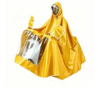 Poncho à Capuche, ImperméAble de VéLo ImperméAble, Grande Cape de Pluie, ImperméAble Coupe-Vent Surdimensionné pour Les Balades Nocturnes à VéLo ÉLectrique(Yellow,9XL-1 Person)