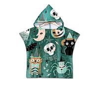 Poncho à Capuche Serviette pour Baignade, Treer Enfants Plage Natation Animal Impression Peignoir De Séchage Rapide Serviettes de Bain pour Garçon Fille Piscine Beach (60x60cm,vert)