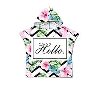 Poncho à Capuche Serviette pour Baignade, Treer Enfants Plage Natation Animal Impression Peignoir De Séchage Rapide Serviettes de Bain pour Garçon Fille Piscine Beach (60x60cm,Usine de carthame)