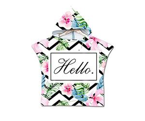 Poncho à Capuche Serviette pour Baignade, Treer Enfants Plage Natation Animal Impression Peignoir De Séchage Rapide Serviettes de Bain pour Garçon Fille Piscine Beach (60x60cm,Usine de carthame)