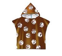 Poncho à Capuche Serviette pour Baignade, Treer Enfants Plage Natation Balle Impression Peignoir De Séchage Rapide Serviettes de Bain pour Garçon Fille Piscine Beach (60X60cm,marron)