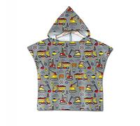 Poncho à Capuche Serviette pour Baignade, Treer Enfants Plage Natation Motif de Auto Dessin animé Peignoir de Séchage Rapide Serviettes de Bain pour Garçon Fille Piscine Beach (gris)