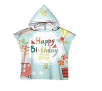 Poncho à Capuche Serviette pour Baignade, Treer Enfants Plage Natation Style Cartoons Peignoir De Séchage Rapide Serviettes de Bain pour Garçon Fille Piscine Beach (60x60cm,date d'anniversaire)