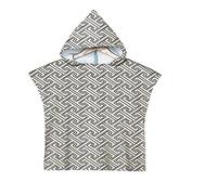 Poncho à Capuche Serviette pour Baignade, Treer Enfants Plage Natation Style de Géométrie Peignoir de Séchage Rapide Serviettes de Bain pour Garçon Fille Piscine Beach (Gris)