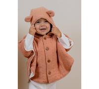 Poncho Bébé Mousseline De Coton Bio Rose 6/18M(67/81)