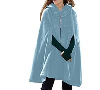 Poncho-cape D'hiver For Femme, Doux Au Toucher, Coupe Décontractée Et Col Montant Idéal For La Marche Ou Les Trajets Quotidiens(Bu1,M)