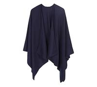 Poncho Châle Femme Open Front Cape à Motifs Pull Manteau Echarpes Épaissie Poncho Rétro Gilet Foulard Automne Hiver tricoté en Tartan Long Châle - Poncho pour Femme