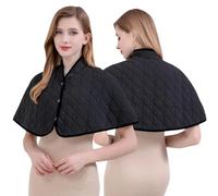 Poncho Châle Thermique d'Hiver pour Femme et Homme Cape d'Épaule Chaude en Peluche Double Face Châle de Protection d'Épaule Chauffant Manteau Court Thermique pour Maison Bureau et Extérieur,Gris foncé