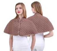 Poncho Châle Thermique d'Hiver pour Femme et Homme Cape d'Épaule Chaude en Peluche Double Face Châle de Protection d'Épaule Chauffant Manteau Court Thermique pour Maison Bureau et Extérieur, Brun