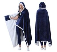 Poncho Couverture à Capuche | Couverture câline Portable avec Poches | Cape Confortable en Molleton Sherpa pour Enfants et Adultes