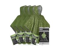 aZengear Poncho de Survie d'urgence (Lot de 4) Couverture Thermique en Mylar pour rétention de la Chaleur et de la Pluie | Réversible avec Capuche | Imperméable, Coupe-Vent, Portable
