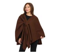 Poncho croisé en matière texturée.Doté d'un passant XXL effet nœud devant.Longueur dos : 60 cm. pour femme - Vestes - La Modeuse