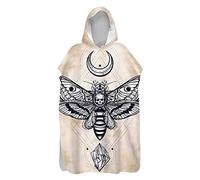 Poncho De Bain Adulte Enfant, Animal Serviette Poncho à Capuche Surfing Changement Robe Microfibr Séchage Rapide Serviette de Plage pour Plage Bain Natation (Abeille Squelette,80x145cm)
