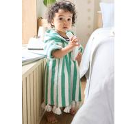 Poncho de bain bébé à rayures personnalisable vert 3/6M(60/67)